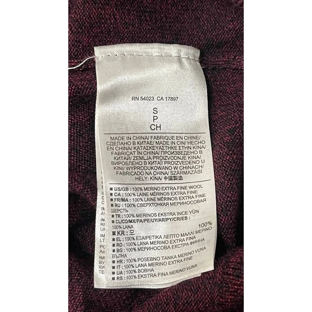 Men's Banana Republic Extra Fine Merino Wool V-Neck Sweater‎ Sz S Wine Burgundy